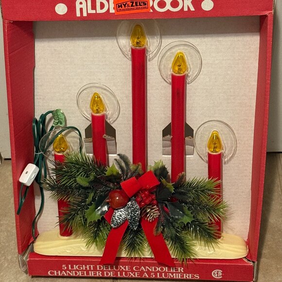 Vintage 5-Staggered Light Christmas Candolier with Halos Vintage - Picture 1 of 2